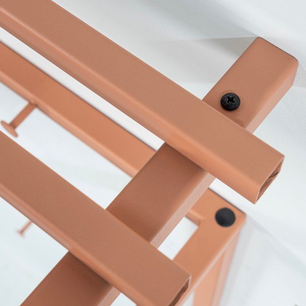 Kovový nástěnný věšák v lososové barvě s poličkou 76 cm Rizzoli – Spinder Design-image-4