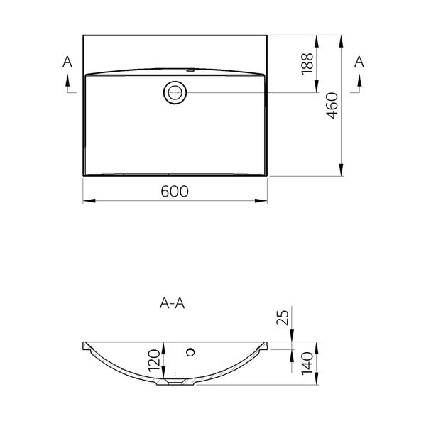 Bílé umyvadlo z litého mramoru 60x46 cm Maria – Sapho-image-1