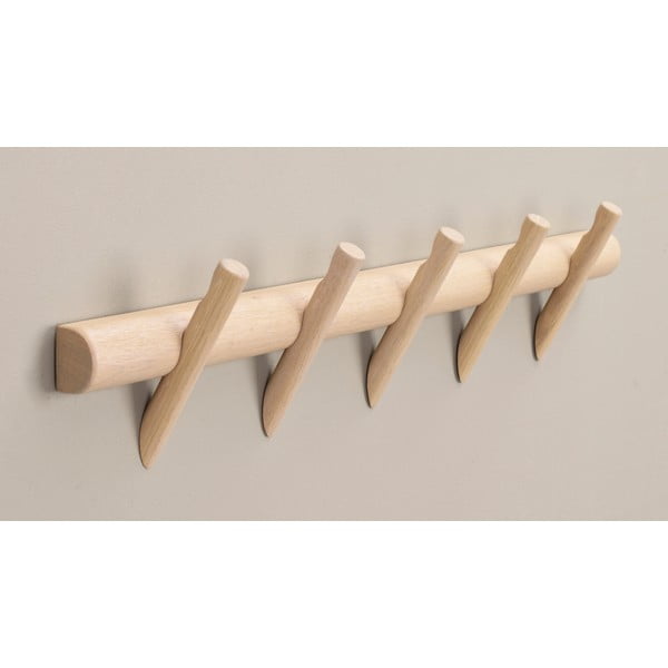 Nástěnný věšák z dubového dřeva v přírodní barvě Hillmond – Rowico-image-3