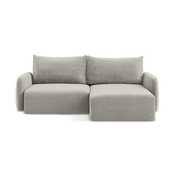 Světle šedá rozkládací/s úložným prostorem rohová pohovka (pravý roh) Kalena – Makamii