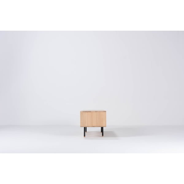 TV stolek z dubového dřeva v černo-přírodní barvě 160x48 cm Fina – Gazzda-image-4