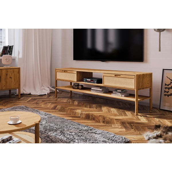 TV stolek z dubového dřeva 204x64 cm Pola - The Beds-image-4