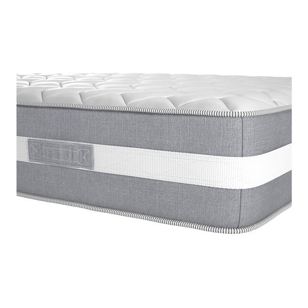 Šedá boxspring postel s ozdobným čelem a matrací z paměťové pěny Ted Lapidus Maison PÉRIDOT, 160 x 200 cm-image-4