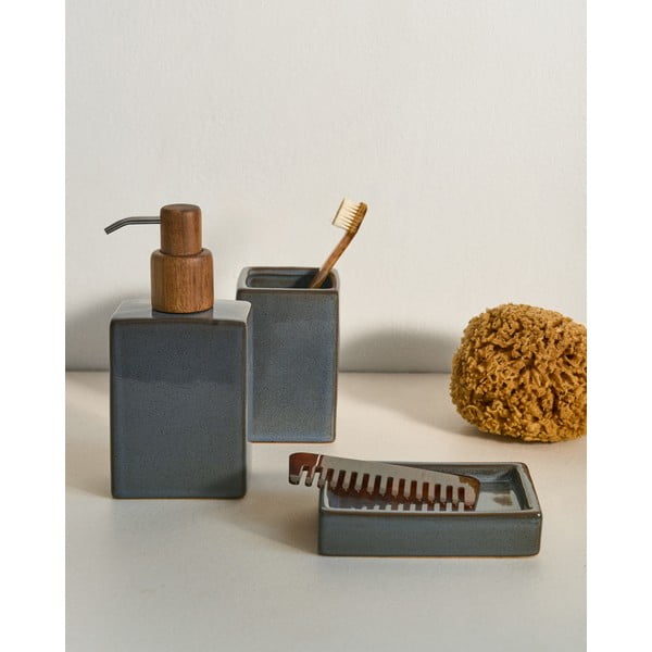 Tmavě modrá keramická mýdlenka Silvet – Kave Home-image-2