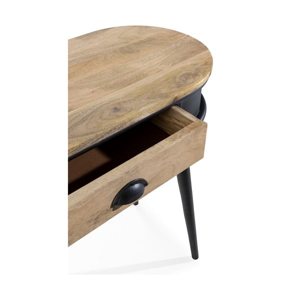 Černý/v přírodní barvě konzolový stolek 38x90 cm Delhi – MOME-image-4