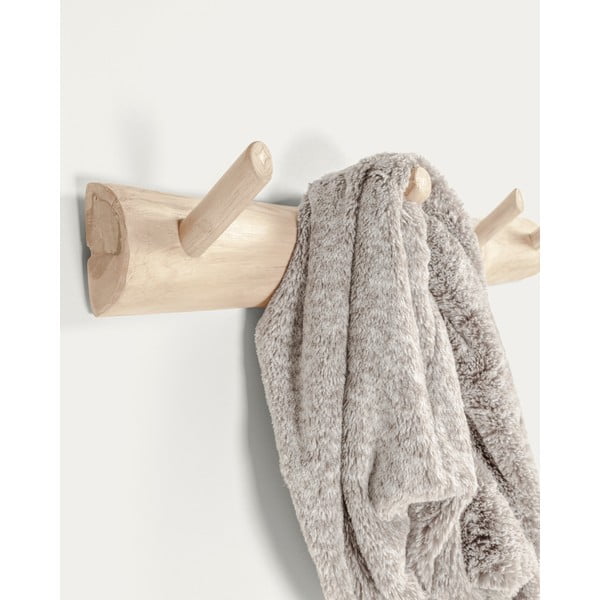 Nástěnný věšák z teakového dřeva v přírodní barvě 63 cm Gaillech – Kave Home-image-2