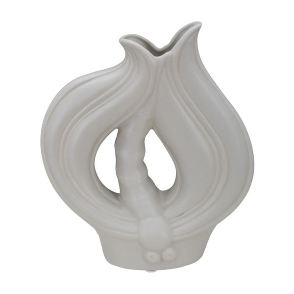 Světle šedá porcelánová váza Mauro Ferretti Lein, 25,5 cm