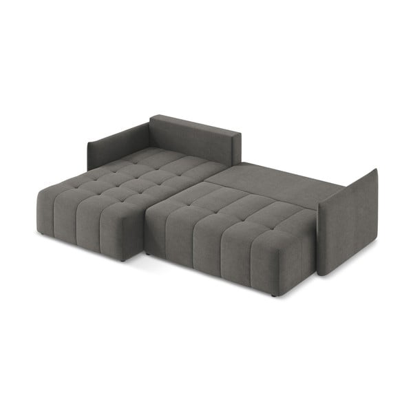 Tmavě šedá rozkládací/s úložným prostorem rohová pohovka (levý roh/s lenoškou) Moku – Makamii-image-4