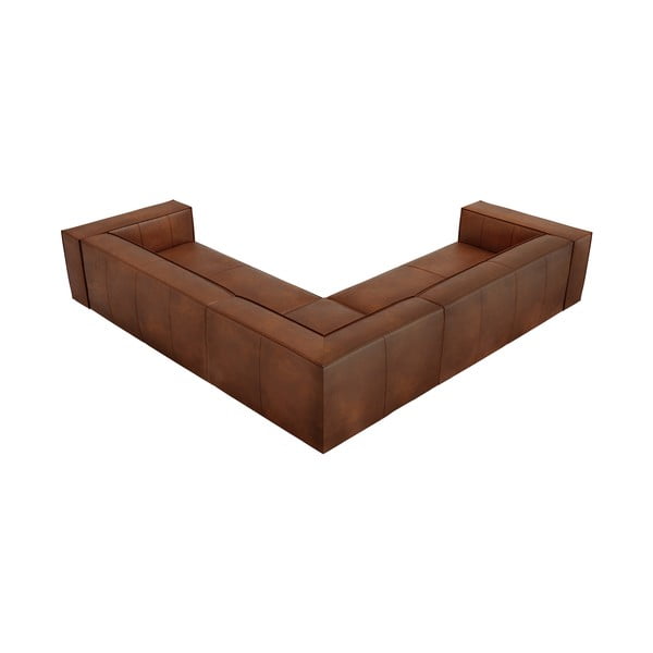 Koňakově hnědá kožená rohová pohovka (variabilní) Madame – Windsor & Co Sofas-image-3