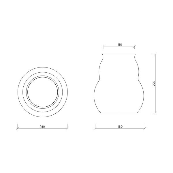 Tmavě hnědá skleněná ručně vyrobená váza (výška 22 cm) Dam – noo.ma-image-4
