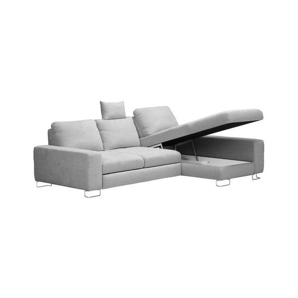 Světle šedá rohová rozkládací pohovka Windsor & Co Sofas Alpha, pravý roh-image-3