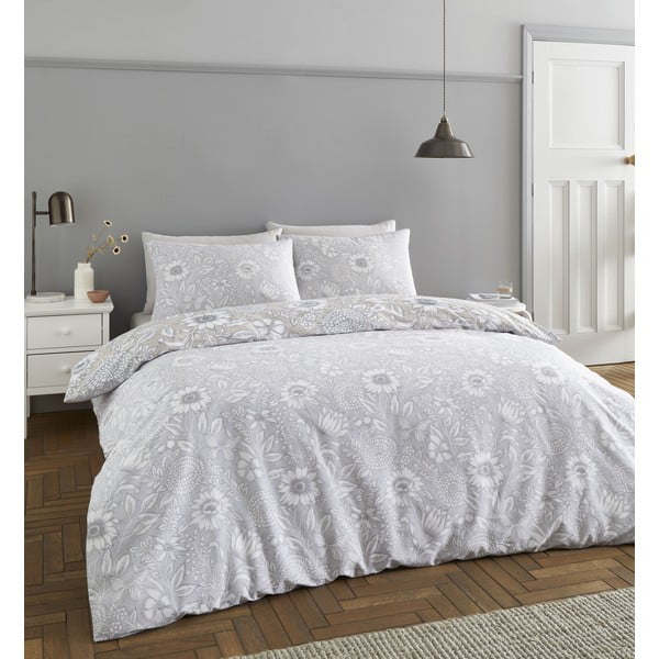 Šedé povlečení 200x135 cm Tapestry Floral - Catherine Lansfield-image-2