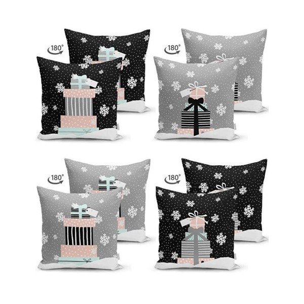 Povlaky na polštáře v sadě 4 ks s vánočním motivem 43x43 cm Merry Christmas – Mila Home-image-2