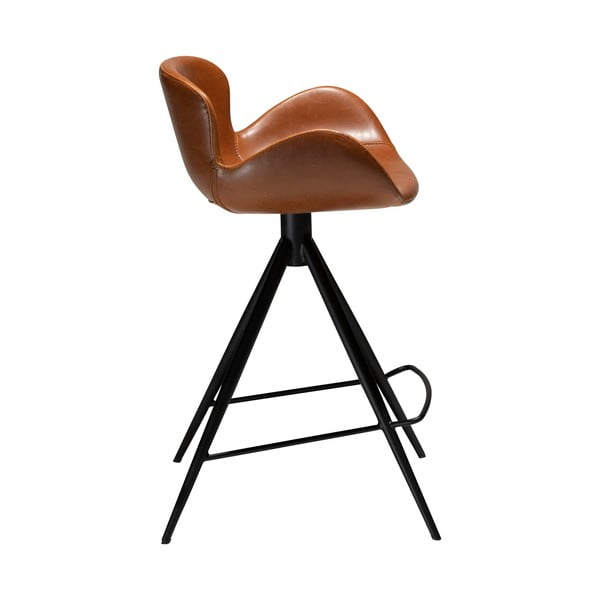 Koňakově hnědá barová židle z imitace kůže DAN–FORM Denmark Gaia, výška 87 cm-image-4