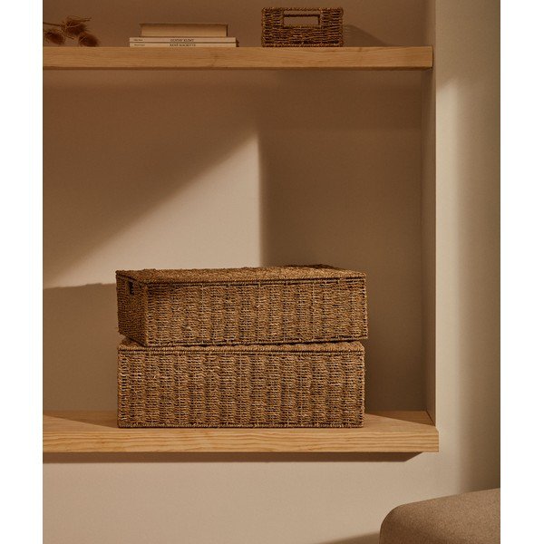 Košíky v sadě 2 ks z mořské trávy 40x60x21 cm Tossa – Kave Home-image-2
