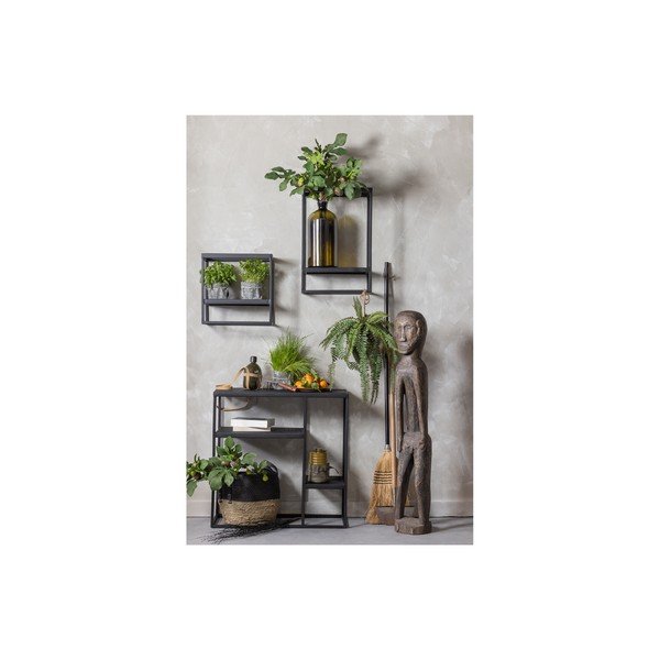 Černý kovový nástěnný stojan 40x40 cm Febe – WOOOD-image-3