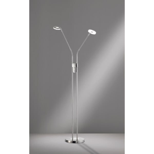LED stmívatelná stojací lampa ve stříbrné barvě (výška 150 cm) Dent – Fischer & Honsel-image-1