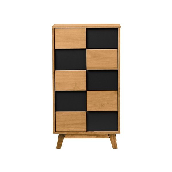 Vysoká komoda s černými detaily Marckeric Yari, 50 x 92 cm