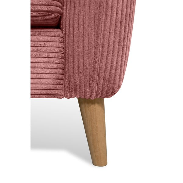 Růžová manšestrová rohová pohovka (levý roh) Paris – Scandic-image-4