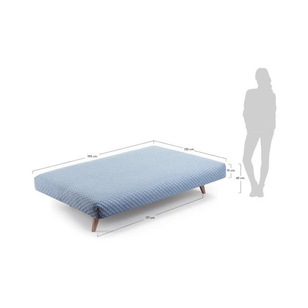 Světle modrá rozkládací pohovka La Forma Kiko-image-2
