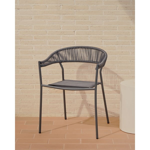 Šedé jídelní židle z umělého ratanu v sadě 4 ks Futadera – Kave Home-image-1