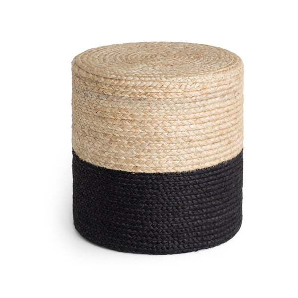 Černý/v přírodní barvě taburet Juta Gold Black – Hanse Home