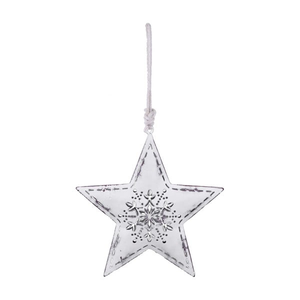 Malá závěsná vánoční dekorace ve tvaru hvězdy s vločkou Ego dekor