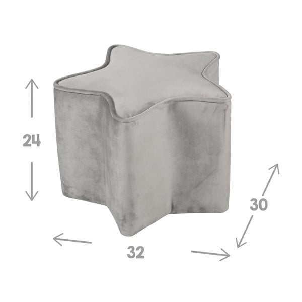 Světle šedý sametový dětský puf Lil Sofa – Roba-image-2