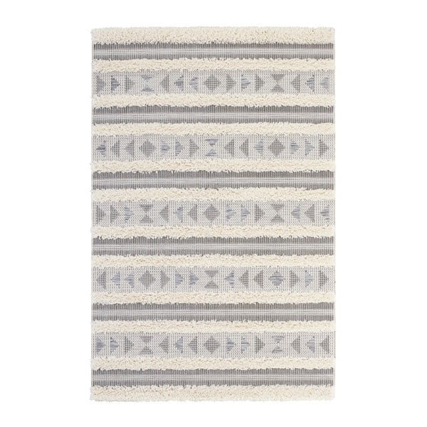 Šedý koberec Mint Rugs Handira Tribal Stripes, 77 x 150 cm