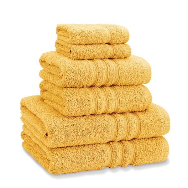 Žluté froté bavlněné ručníky a osušky v sadě 6 ks Zero Twist – Catherine Lansfield