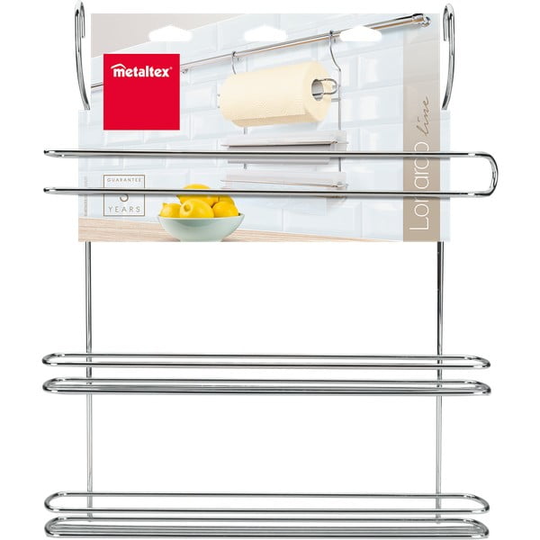 Závěsný držák na kuchyňské utěrky z pochromované oceli ve stříbrné barvě Lonardo – Metaltex-image-1