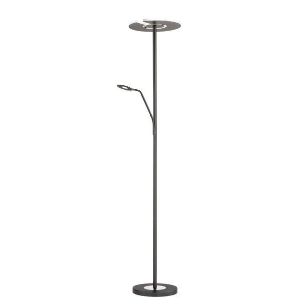 Černá LED stmívatelná stojací lampa (výška 180 cm) Dent – Fischer & Honsel
