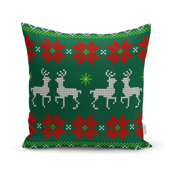 Sada 4 vánočních povlaků na polštář a běhounu na stůl Minimalist Cushion Covers Merry Christmas-image-2