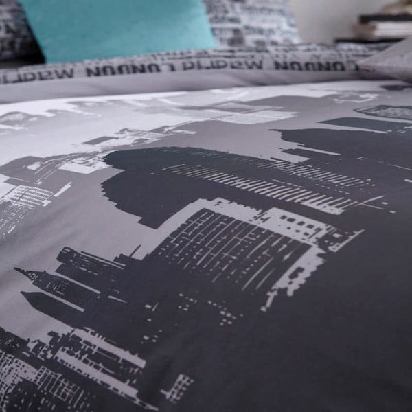 Povlečení s motivem města Catherine Lansfield, 135 x 200 cm-image-1
