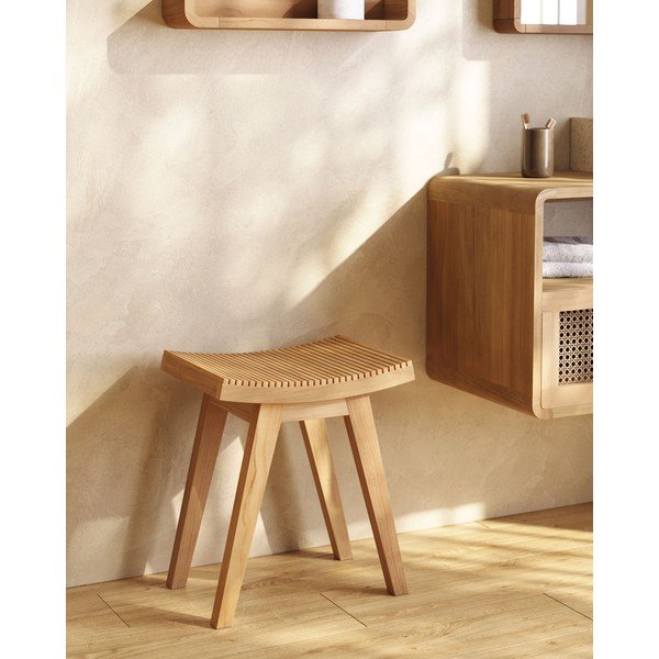 Stolička z teakového dřeva v přírodní barvě Vicentina – Kave Home-image-1