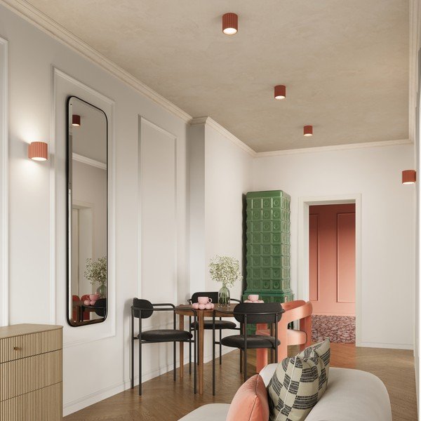 Broskvové nástěnné svítidlo ø 10 cm Zora – Sollux-image-4