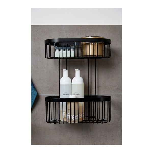 Černý nástěnný košík Wenko Classic Plus 2 Tier-image-1