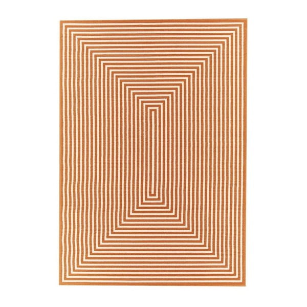 Oranžový venkovní koberec Floorita Braid, 133 x 190 cm