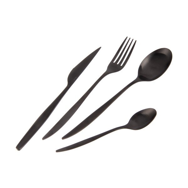 Černý nerezový příbor 24 ks – Orion