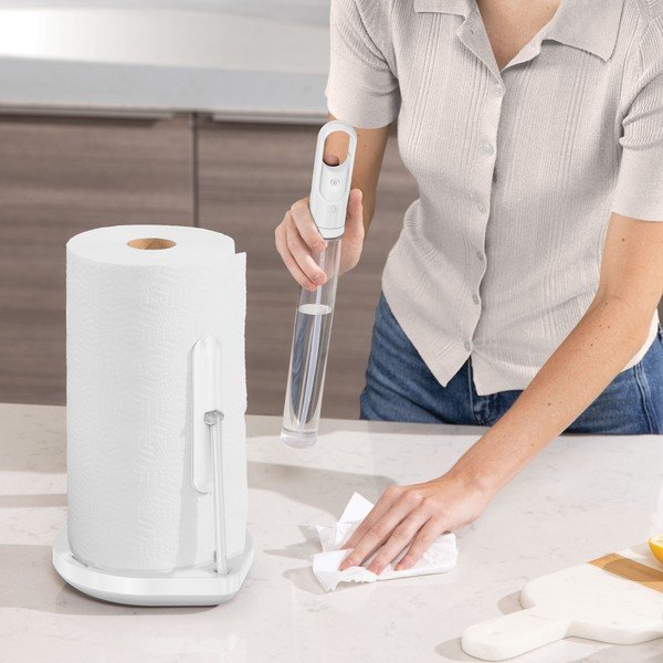 Bílý ocelový držák na kuchyňské utěrky – simplehuman-image-1