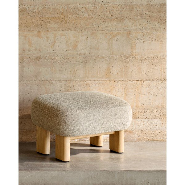 Béžová žinylková podnožka Nema – Kave Home-image-1