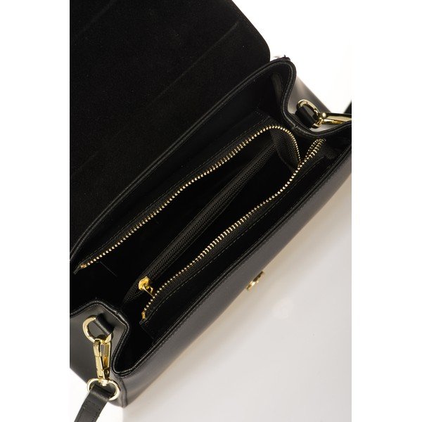 Černá kožená kabelka Federica Bassi Marta-image-1