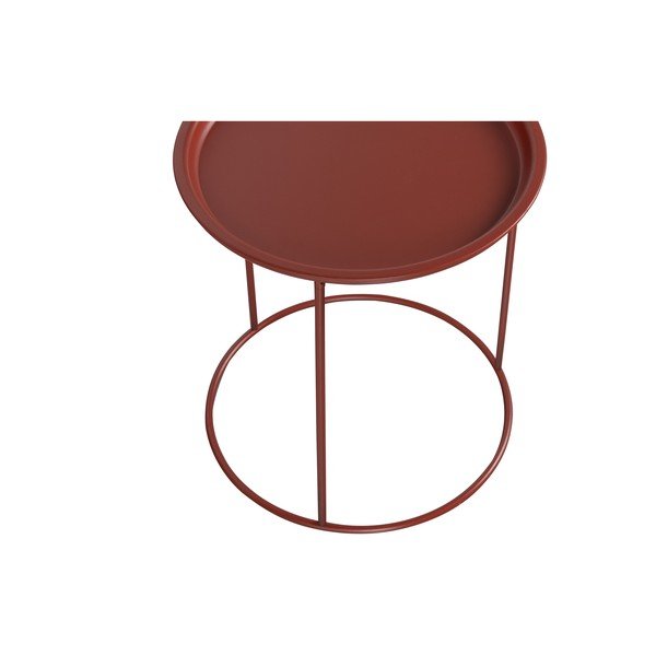 Červený odkládací stolek WOOOD Ivar, ø 40 cm-image-3