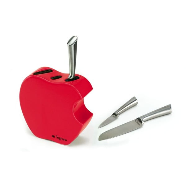 Set nožů se stojanem Red Apple, 3 ks