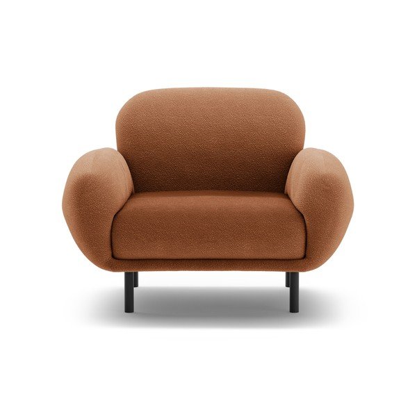 Křeslo z textilie bouclé v terakotové barvě Poppy – Micadoni -image-1