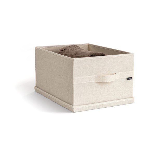 Béžový látkový úložný box s víkem 36x46x25 cm Soft Storage Large – Bigso-image-3