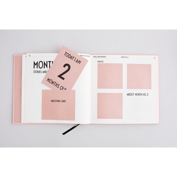 Růžová dětská vzpomínková knížka Design Letters Baby's First Book-image-3