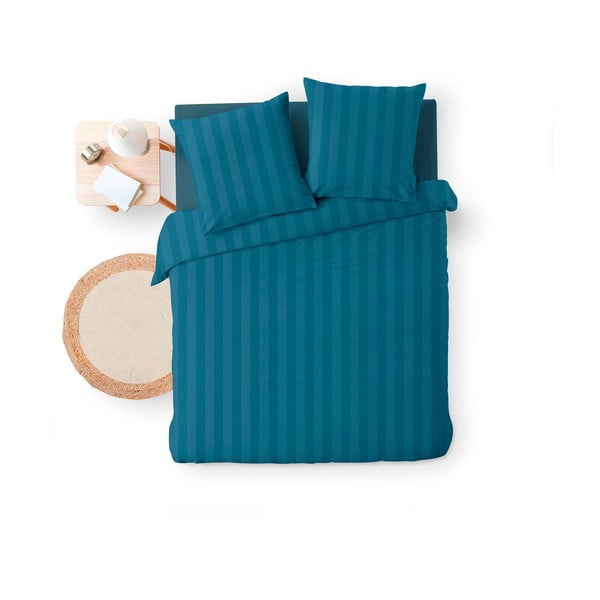 Modré prodloužené povlečení na dvoulůžko z mikrovlákna 240x220 cm Cleo – douceur d'intérieur