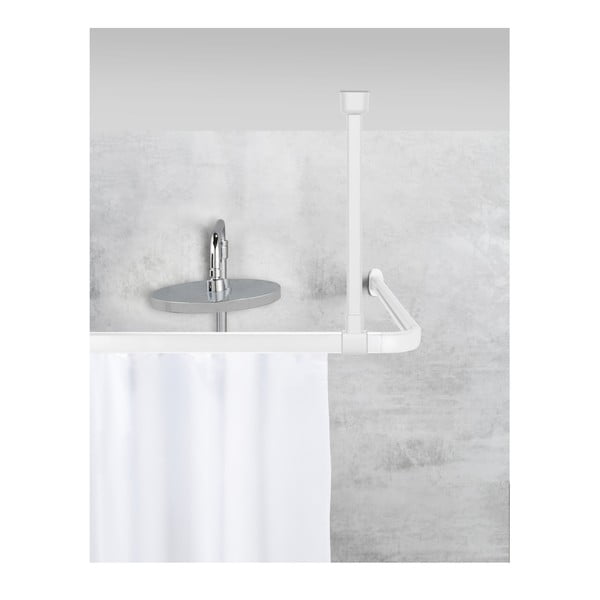 Bílý držák na strop pro sprchový závěs Era – Wenko-image-2