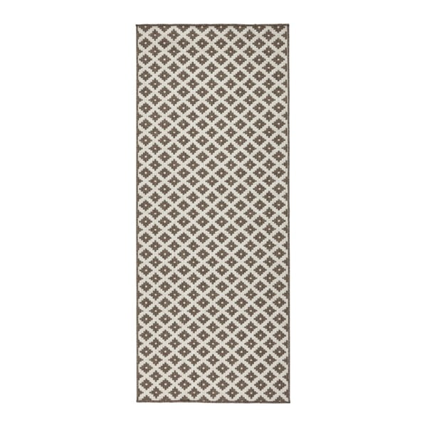 Hnědý vzorovaný oboustranný koberec Bougari Nizza, 80 x 150 cm